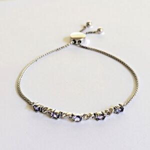 Safi Kilima Tanzanite Infinity Bolo Bracelet Sterling Silver 925 Adjustable